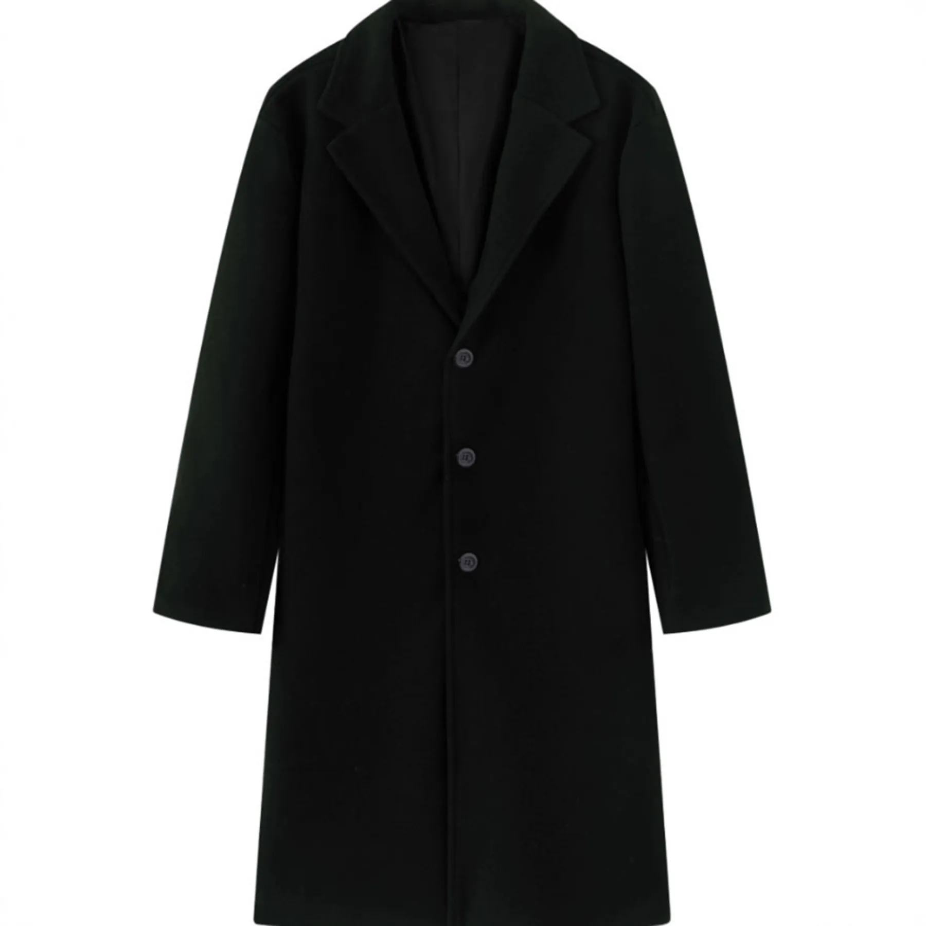 Cappotto da Uomo Business Fashion Monopetto Lungo in Stile Britannico Giacca a Vento in Poliestere Cappotto Invernale Casual