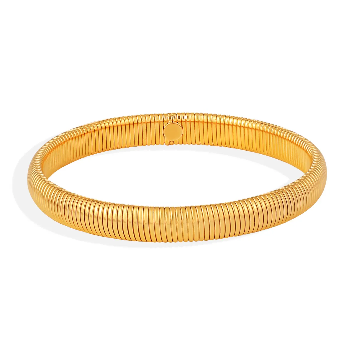 Minimalist Titanium Steel Tubogas Bangle Bracelet Gold Silver Plated Snake Bone Chain Elastic Hand Cuff For Women Vintage Jewelry