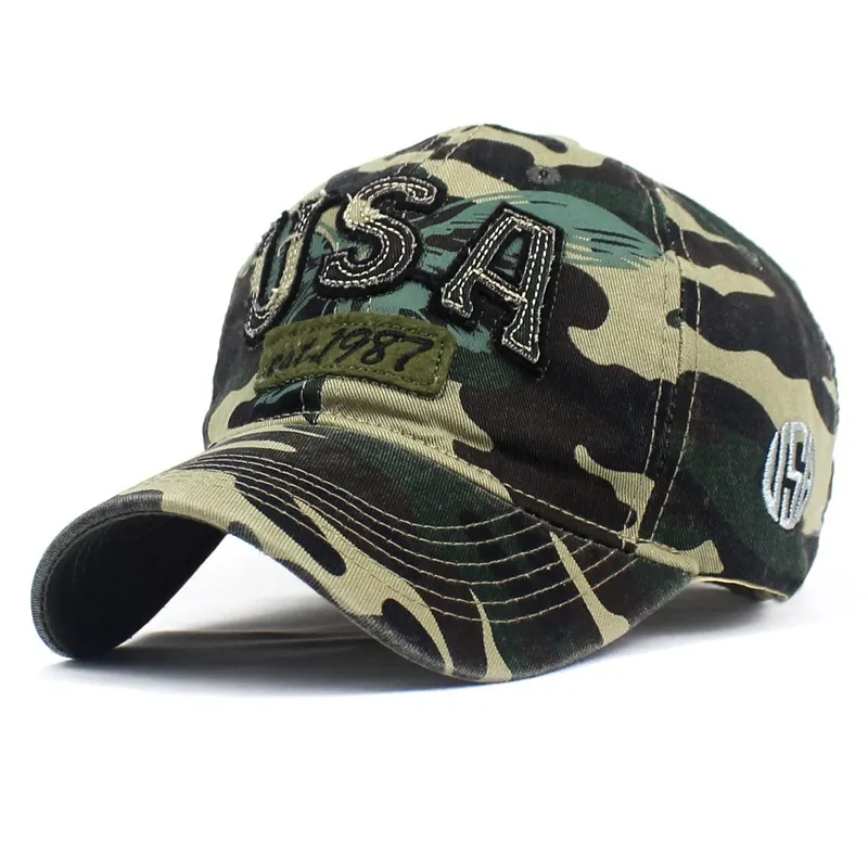 Vintage American Style USA Embroidered Baseball Cap For Men Cotton Adjustable Retro Eagle Pattern Washed Duck Tongue Sun Hat