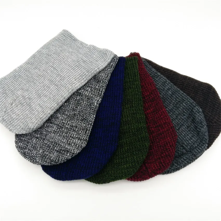 Casual Knit Beanie Hat For Men Women Warm Solid Color Pullover Soft Woolen Yarn Stretchy Winter Skull Cap Accessories