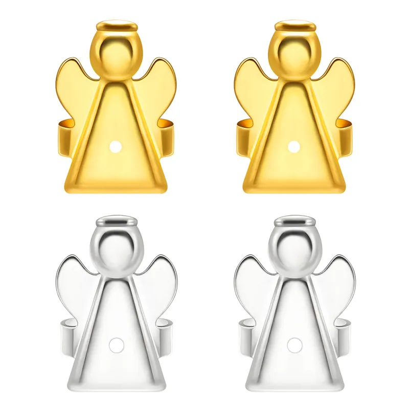 Angel Shape Copper Earring Lifters For Heavy Earrings Support Gold Silver Plated Earring Backs Jewelry Findings Accessories