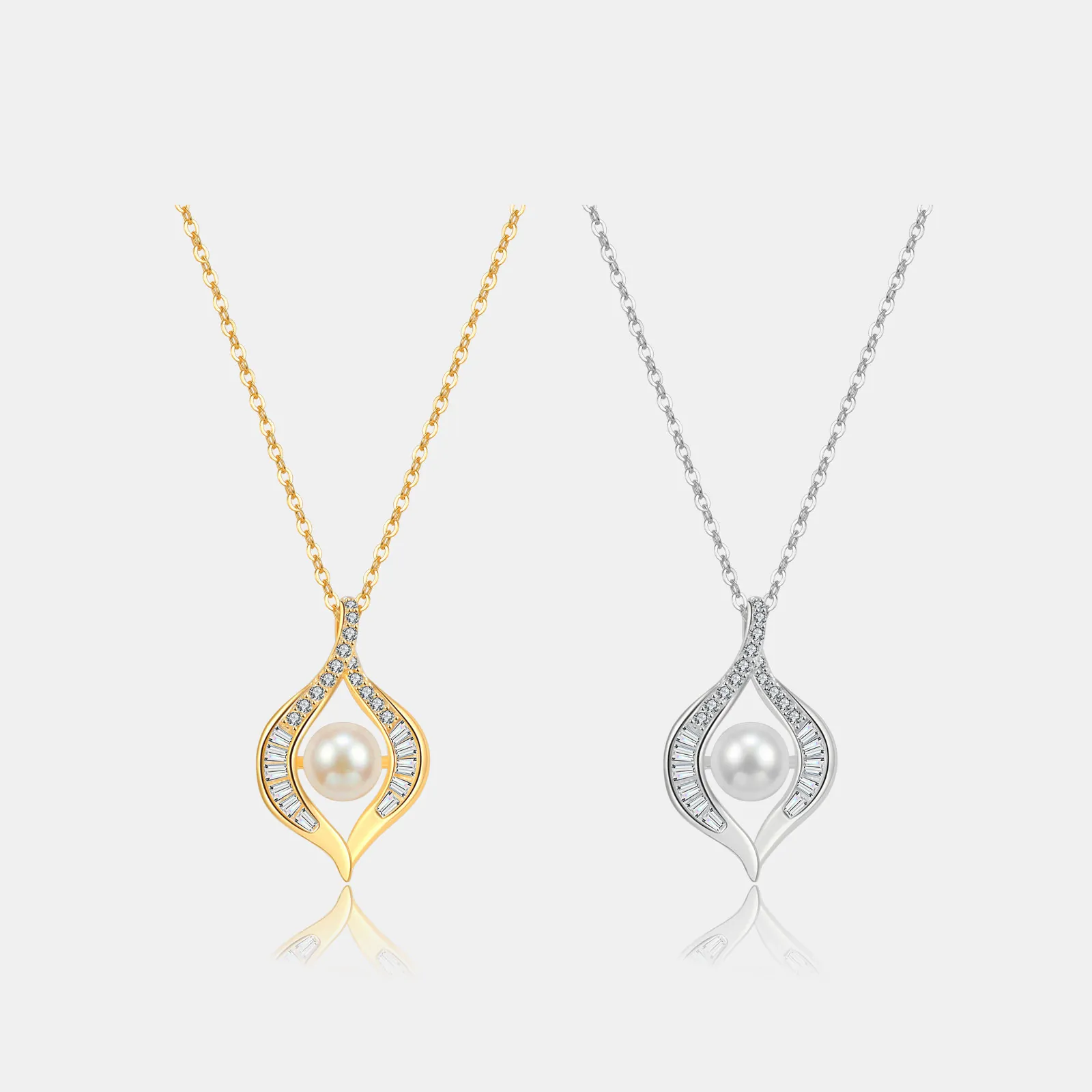 925 Sterling Zilveren Parel Hanger Halsketting Voor Vrouwen Elegant Opengewerkt Waterdruppel Zirkonia Ingelegd Sieraden Cadeau Zonder Ketting