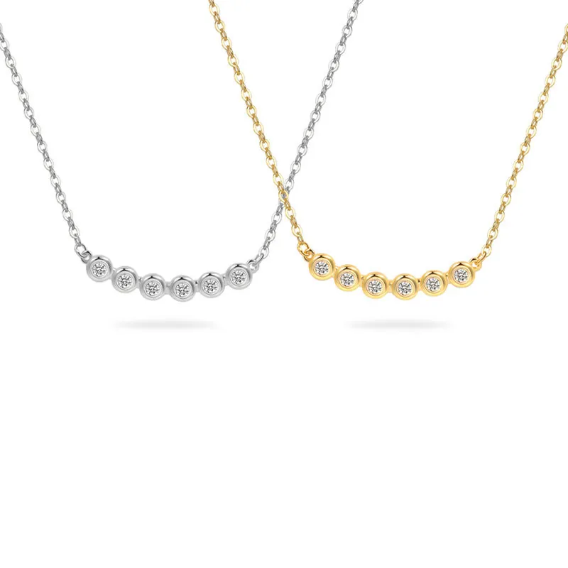 925 Sterling Zilveren Smile Boog Zirkonia Hanger Zonder Ketting Voor Vrouwen Minimalistisch Lichte Luxe Niche Ontwerp