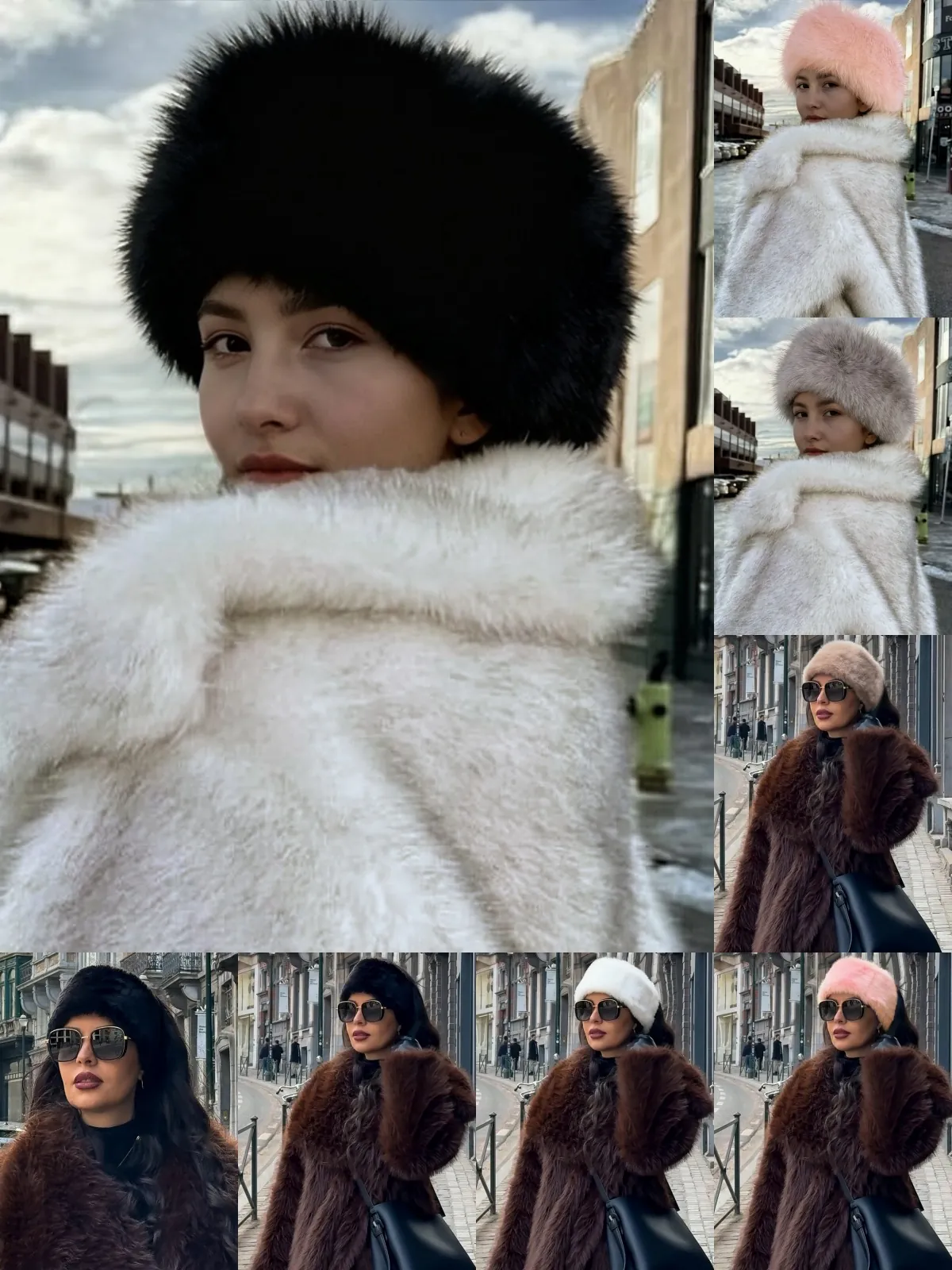 Women Faux Fur Headband Winter Warm Plush Cossack Hat Fashion Ear Warmer Hair Band For Cold Weather Outdoor Accessories