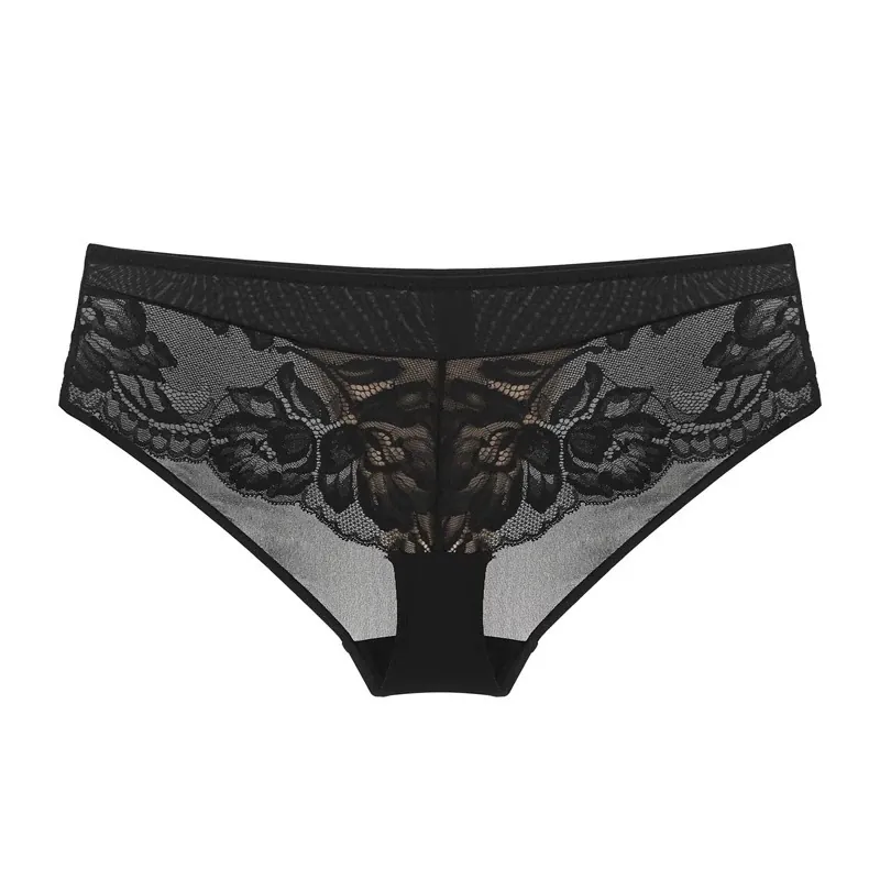 Mutandine da Donna Sexy in Pizzo Ricamato Vita Bassa Traspirante a Rete Floreale Elegante Biancheria Intima Intagliata