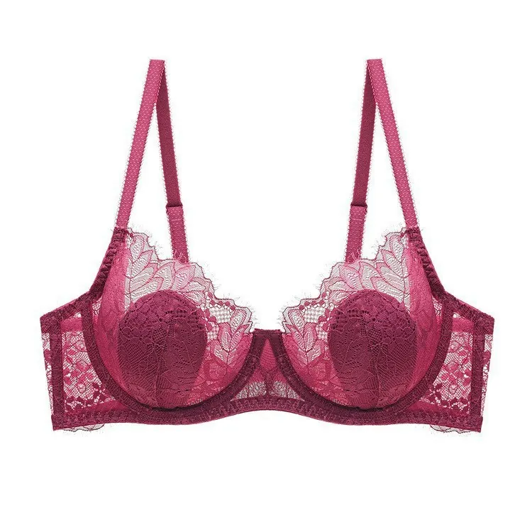Soutien-gorge Femme Sexy Dentelle Avec Armatures Fin Respirant Style Français Push Up Lingerie Floral Minimiseur
