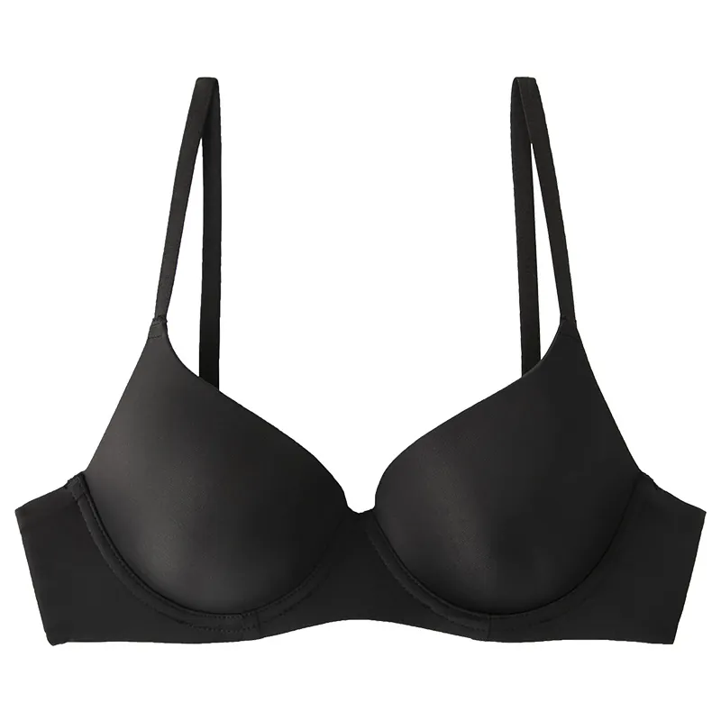 Women's Seamless Thin Mold Cup Bra Comfortable Breathable Push Up Lingerie Smooth Underwear With Adjustable Straps