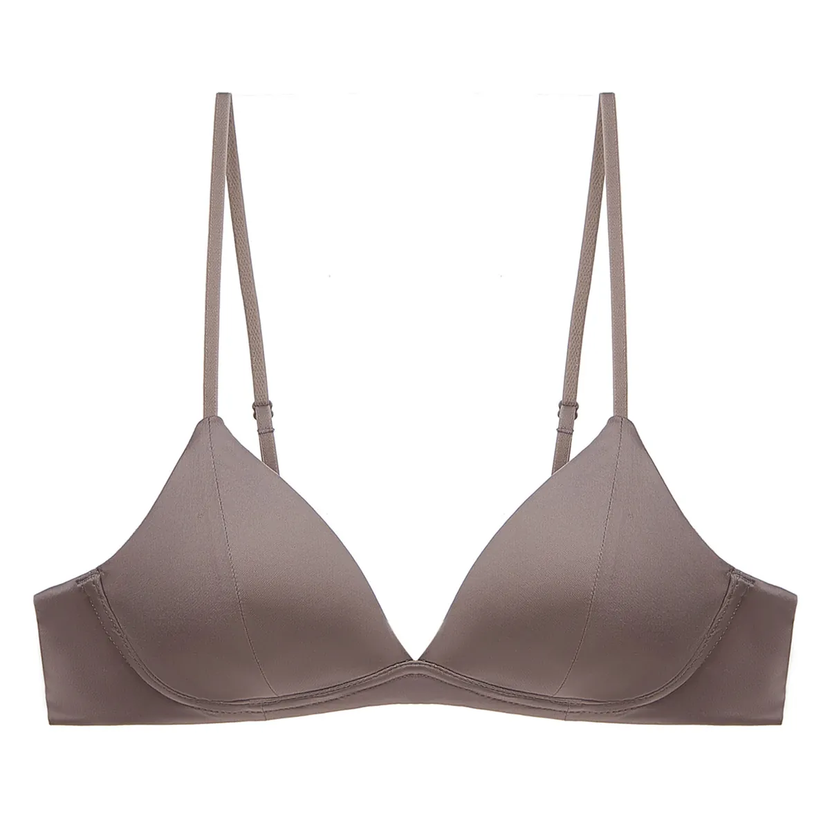French Seamless Triangle Cup Wireless Bralette Thin Non-Wired Bra For Women Daily Comfortable Breathable Minimalist Underwear