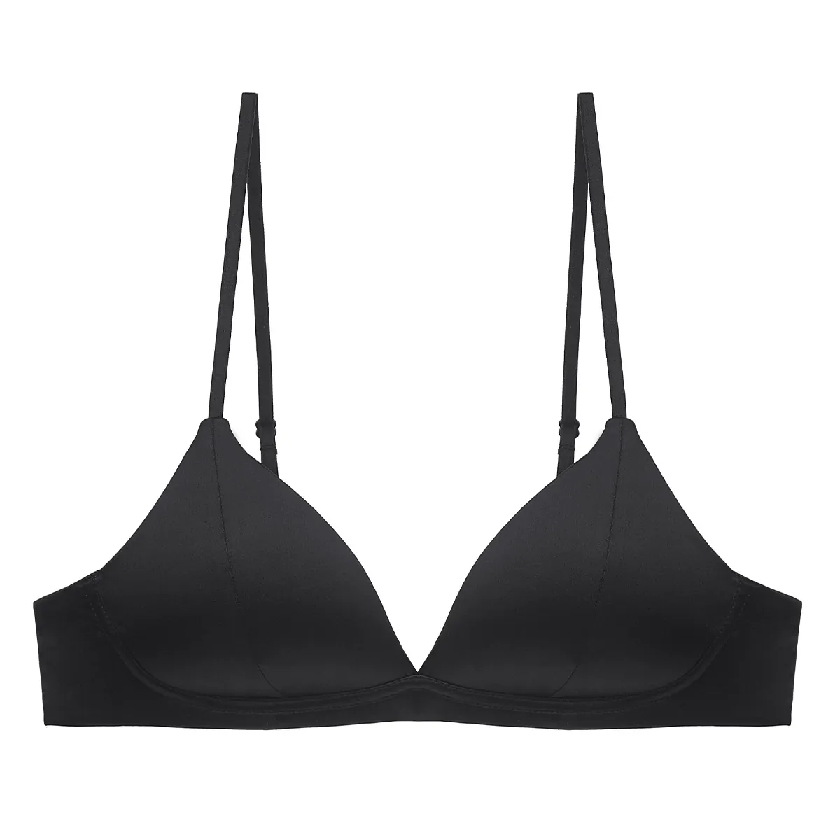 Soutien-gorge Coupe Triangle Sans Couture Français Sans Armatures Coupe Moulée Fine Bralette Minimaliste Lingerie Nylon Lisse