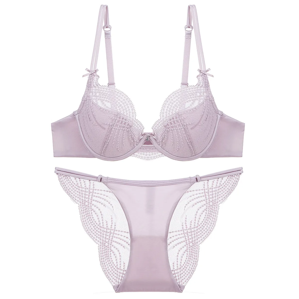 Sexy Reggiseno Francese in Pizzo per Donna Taglie Forti Minimizer Lingerie Top E Bottom Comodo Traspirante Intimo Floreale