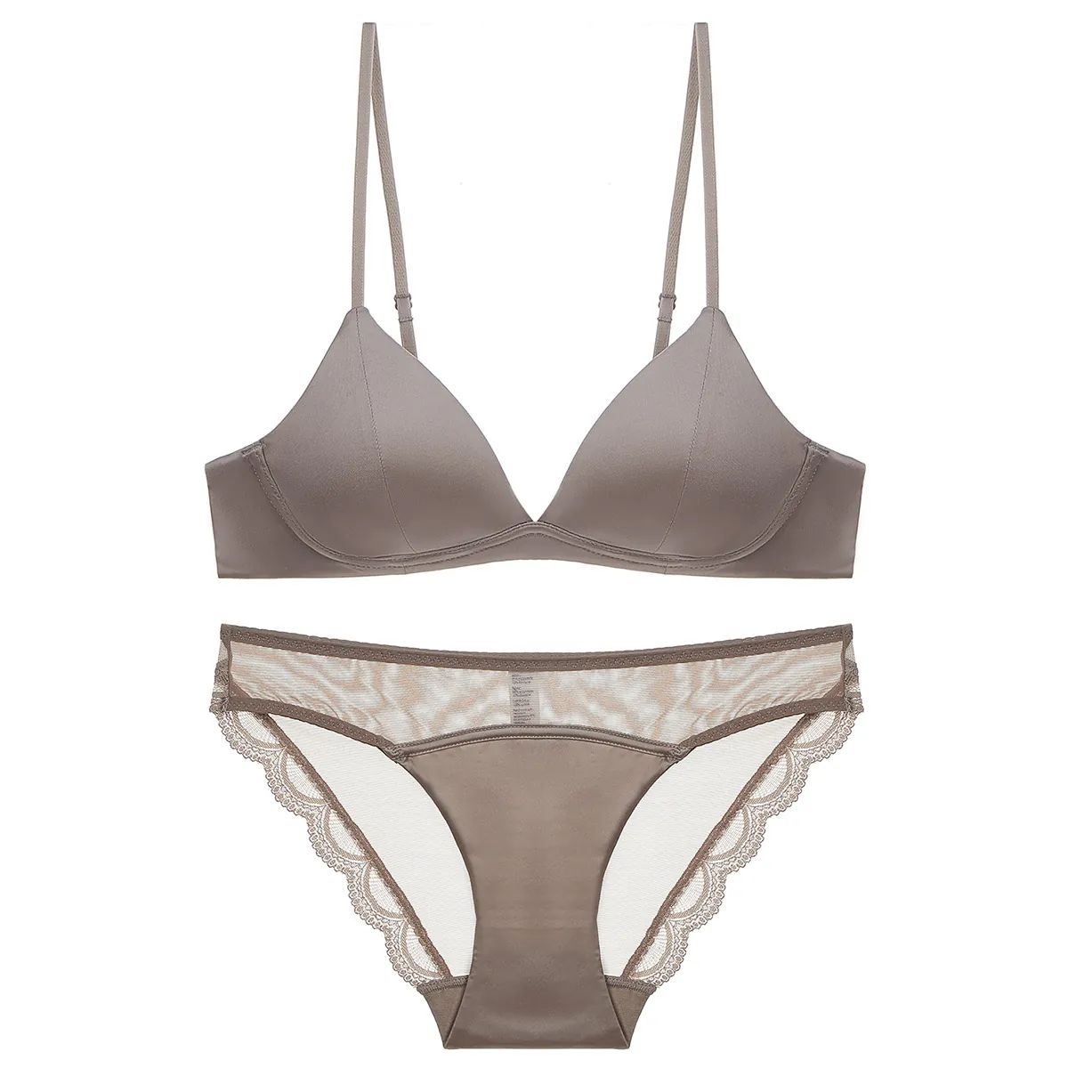Français Sexy Mince Bonnet Triangle Sans Armature Soutien-Gorge Et Culotte Haut Et Bas Femmes Minimiseur Minimaliste Dentelle Résille Lingerie