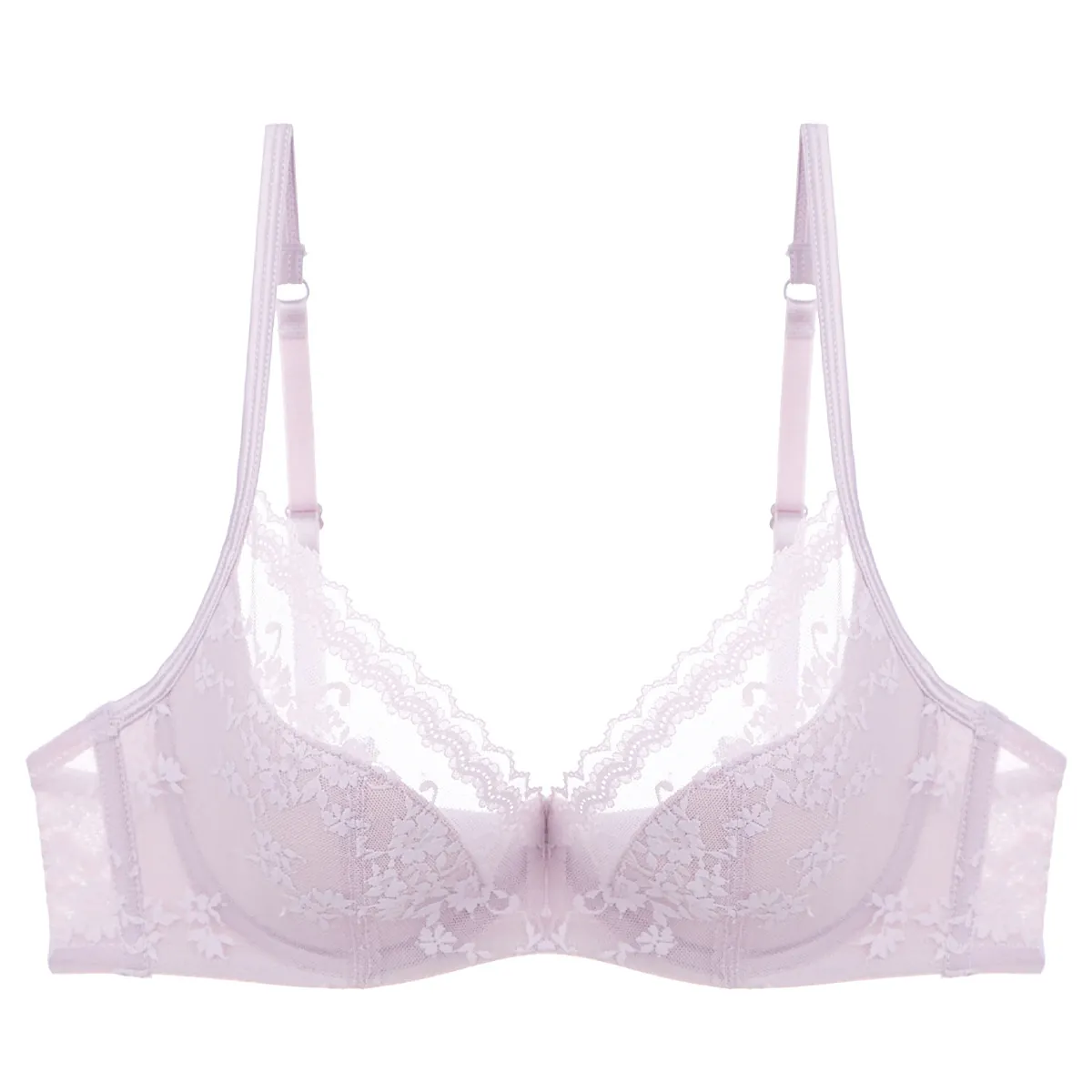 Soutien-gorge en Dentelle Sexy Style Français pour Femme Bonnet Mince Avec Armatures Push Up Broderie Florale Nœud Lingerie Respirante