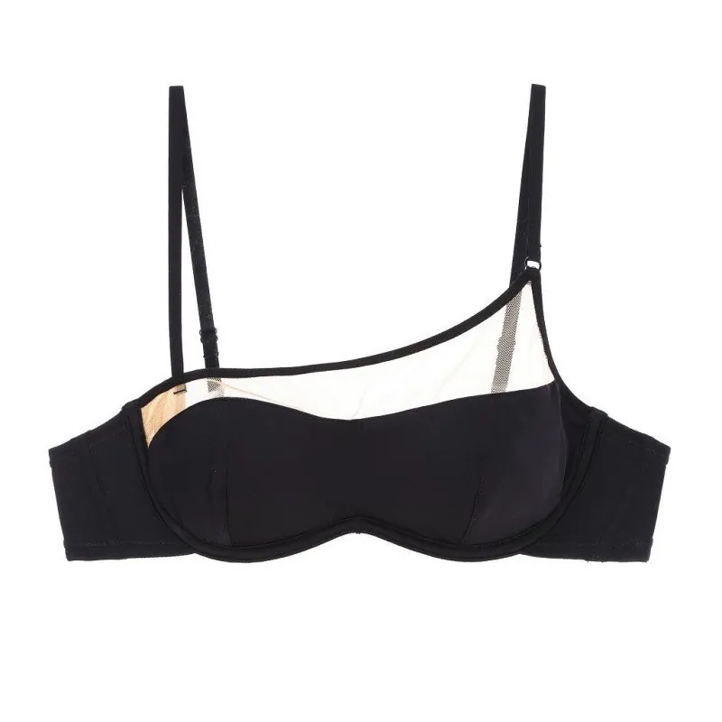 Soutien-gorge Push Up Sexy Français Femmes Sans Couture Épissage en Maille Avec Armatures Bonnet Mince Lingerie Respirante