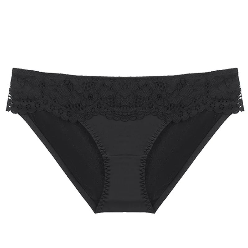 Damen Französischer Stil Blumen Bestickte Spitze Unterwäsche Ultradünn Baumwolle Schritt Niedrige Taille Sexy Slips Hüftstraffung