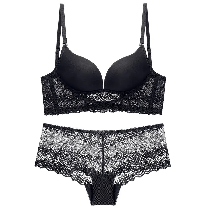 Women Sexy Lace Bra And Panty Underwear Wireless Push Up Seamless Backless Intimate Apparel For Daily Wedding Party