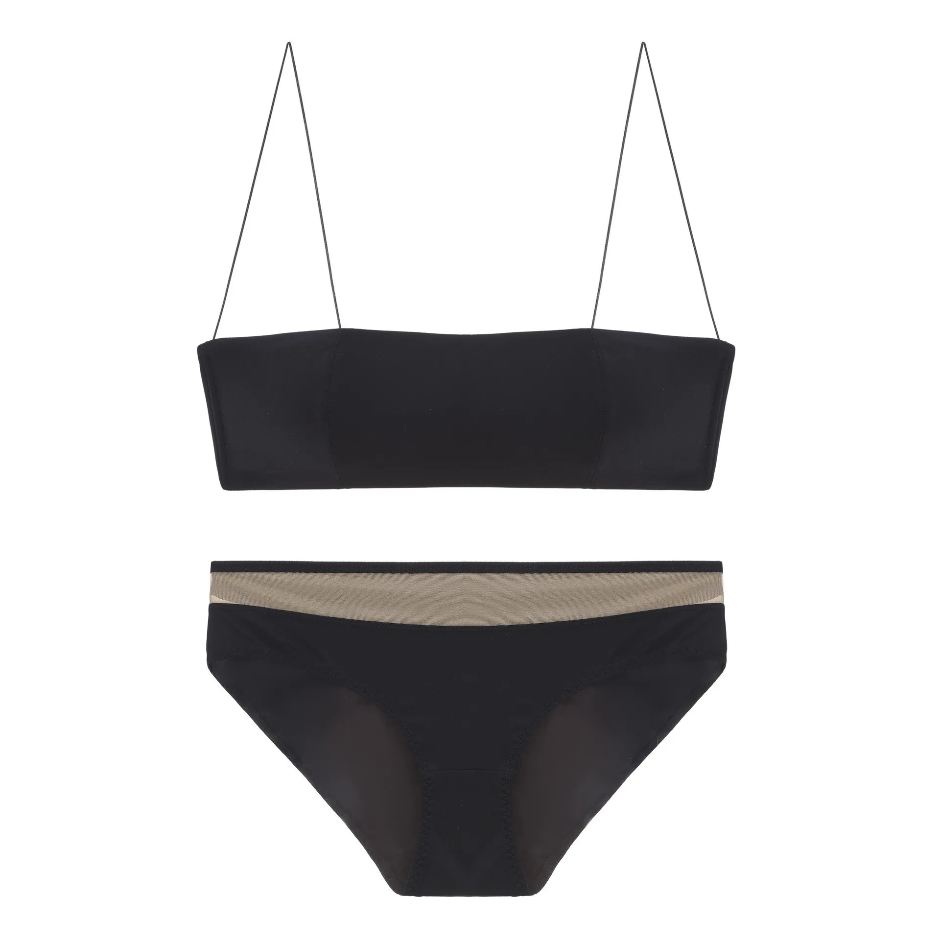 Women French Sexy Lingerie Bra And Panties Seamless Nylon Bandeau Bra For Women Breathable Comfortable Beautiful Back Set