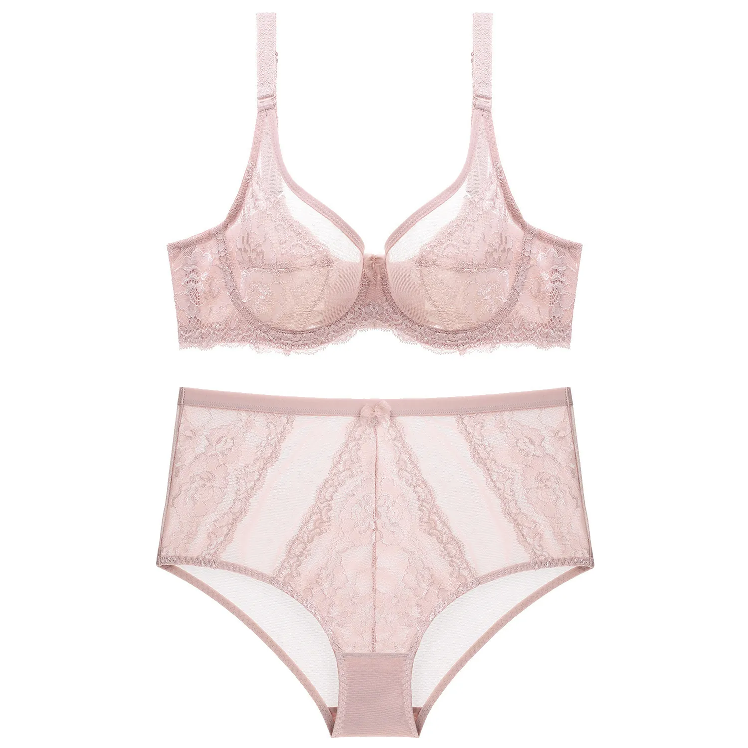 Women Sexy Lace Bra And Matching Panty Ultra Thin Push Up Embroidery Lingerie Underwired Floral Underwear For Women
