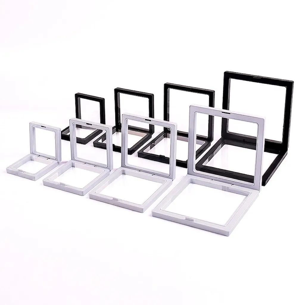 Jewelry Display Case PE Film Floating Suspension Box Transparent Anti Oxidation Storage For Ring Necklace Earrings