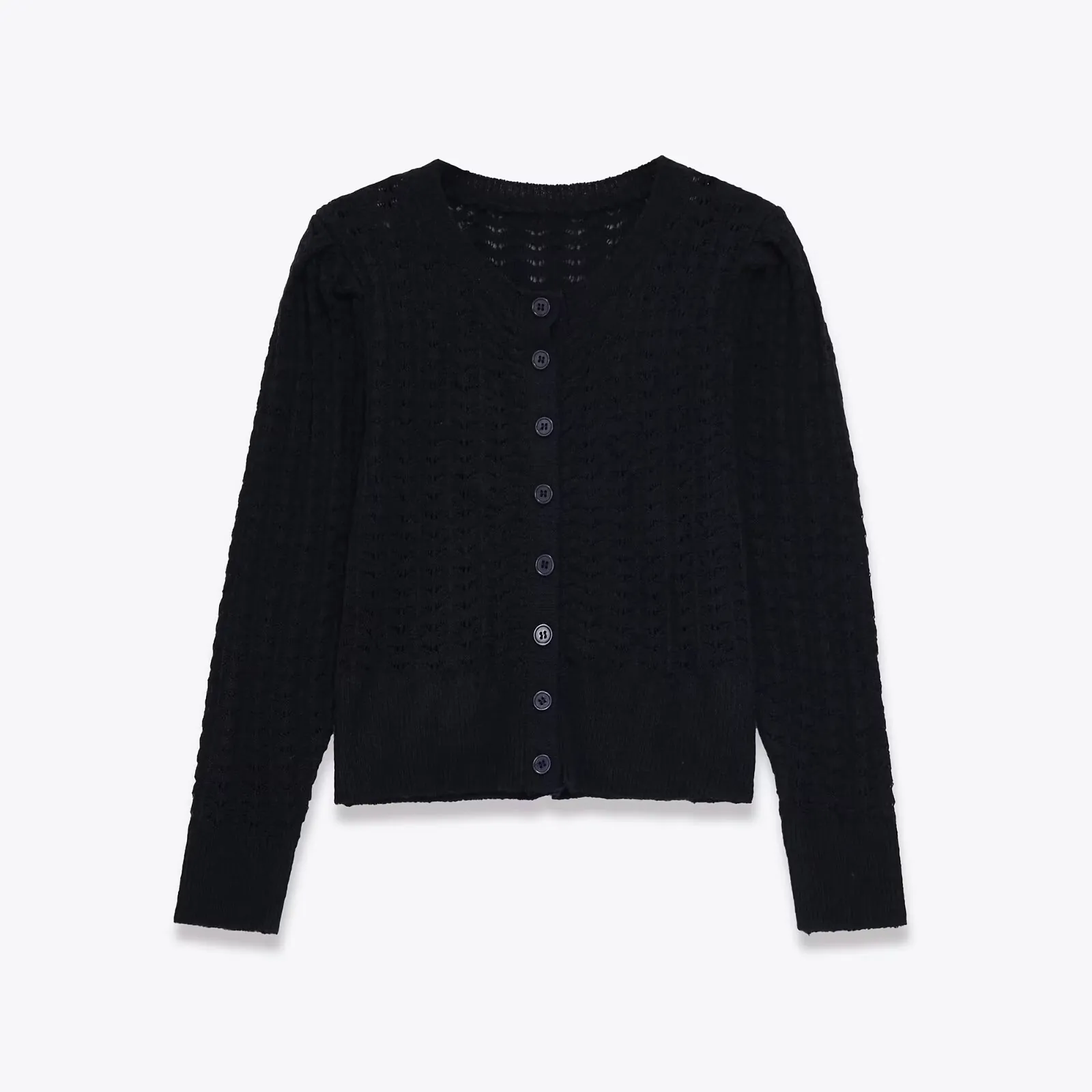Women Round Neck Long Sleeve Alpaca Wool Blend Knit Cardigan Solid Color Single Breasted Button Down Sweaters Outerwear