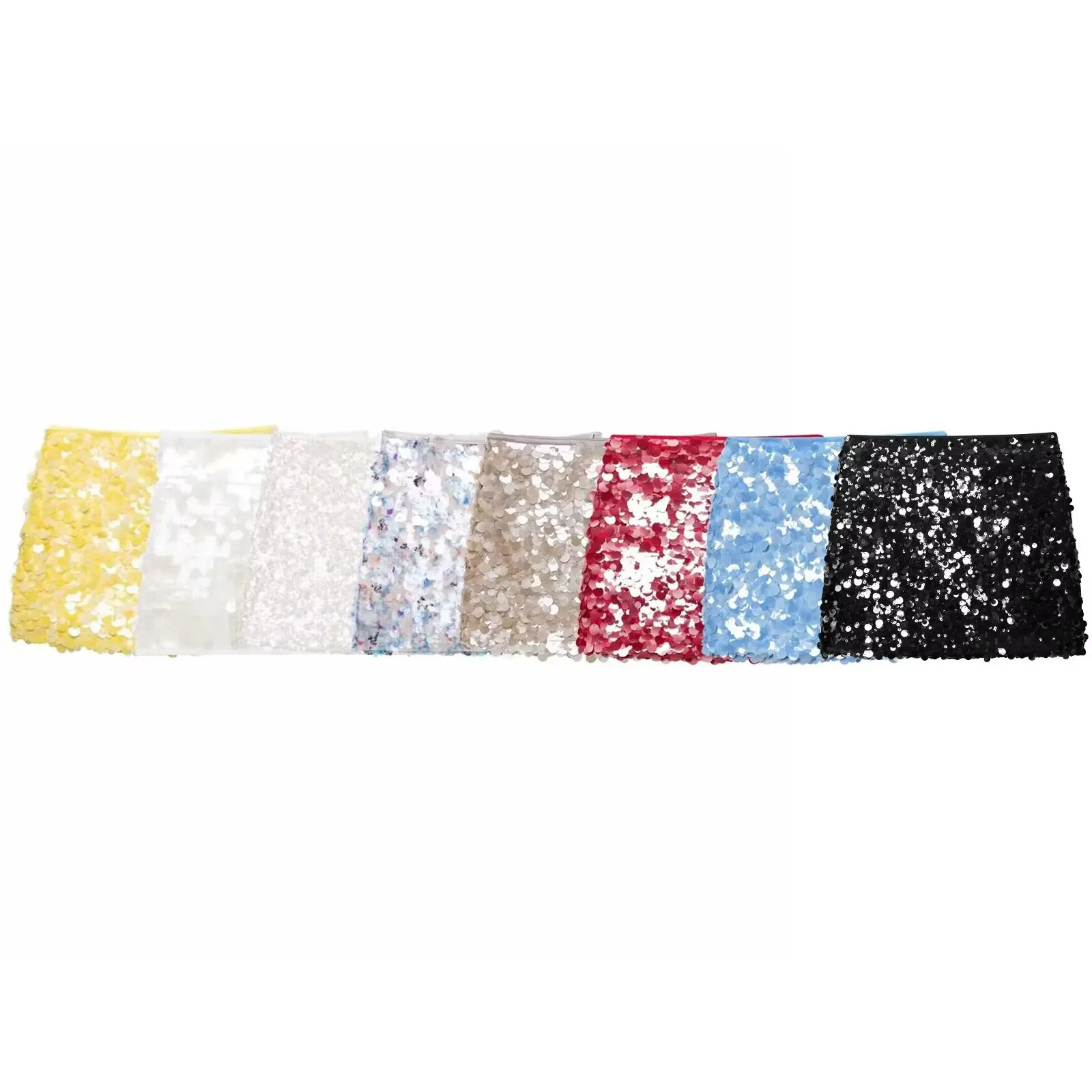 Jupe Courte Décontractée à Taille Haute avec Paillettes pour Femme Coupe A Scintillante Clubwear Mini Jupe en Poliestere Mode