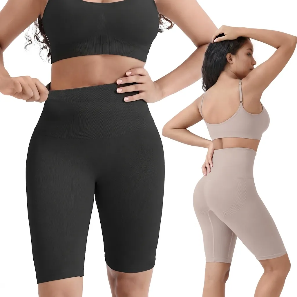 Pantaloncini Contenitivi da Donna a Vita Alta Senza Cuciture Sollevamento Glutei Guaina Modellante Pantaloncini Yoga Ciclista
