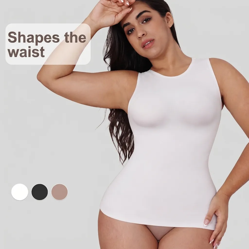 Seamless Tummy Control Shapewear Tank Top For Women High Elasticity Body Shaper Camisole Slimming Underwear Waist Trainer Vest