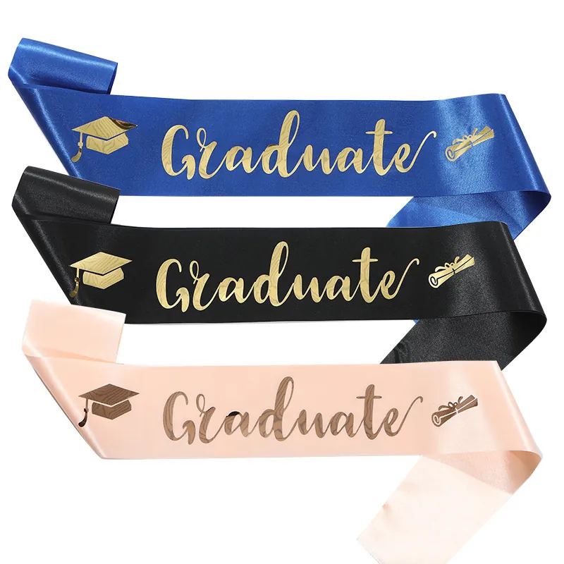 Graduation Sash Satin I Graduated Graduation Cap Diploma Pattern Class Of 2023 Party Ribbon Celebration Accessory For Students