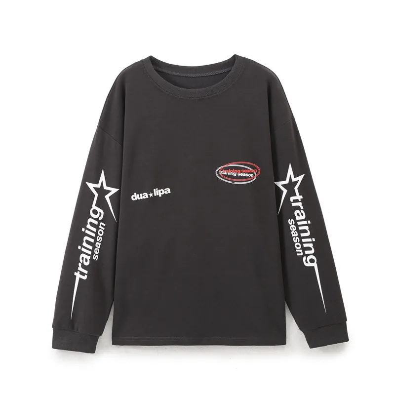 Felpa da Donna Retro Americano Stampa Grafica Misto Cotone Girocollo Manica Lunga Tema Music Star Pullover Casual Largo
