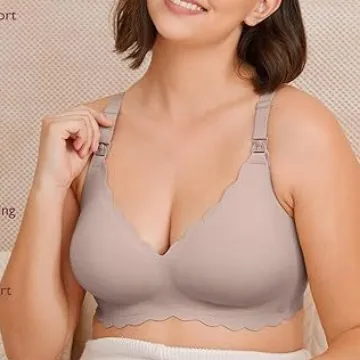 Seamless Wireless Nursing Bra For Breastfeeding Support Maternity Bra With Scalloped Edge Wide Straps Comfortable Intimates
