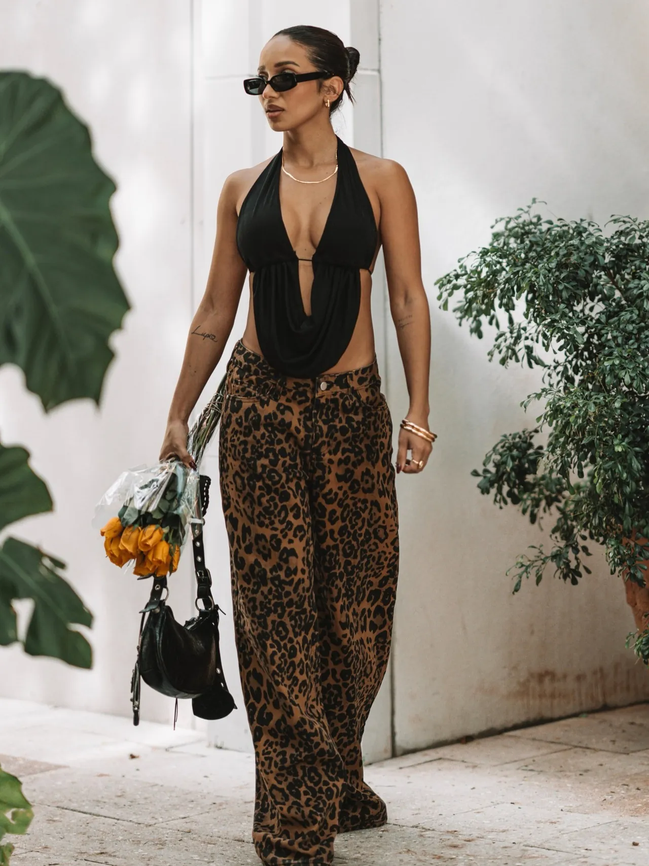 Débardeur Sexy Noir Dos Nu Pour Femme Col En V Profond Drapé Froncé Cami Gilet Pour Festival De Musique Streetwear Fête