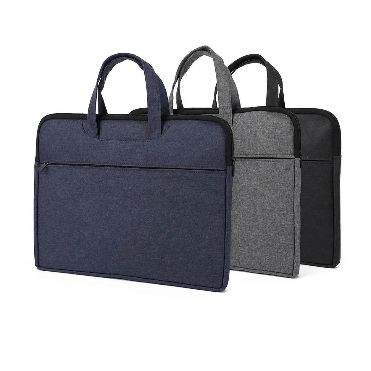 Waterproof Oxford Cloth Business Briefcase Laptop Bag Large Capacity Multi-Pocket Zippered Office Meeting Handbag For Men Women