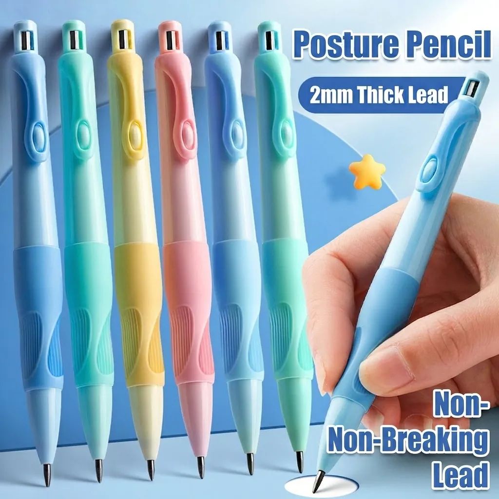 Portamine per la Correzione della Postura a Forma di Delfino Mina da 2mm Impugnatura Ergonomica Temperamatite Integrato per la Scuola