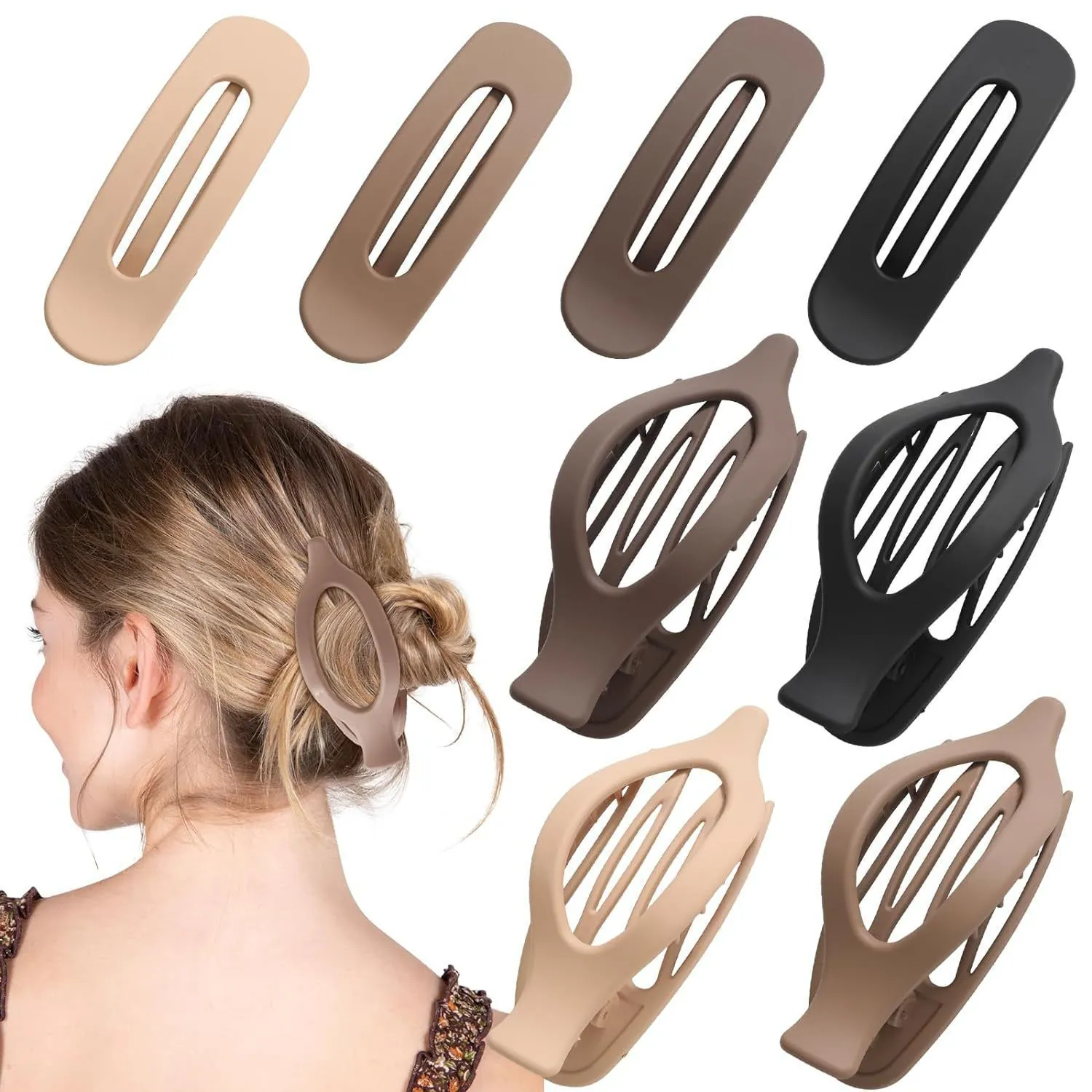 Mollette Per Capelli In Plastica Opaca E Forcine Geometriche Cave Accessori Per Capelli Alla Moda Per Donne Ragazze