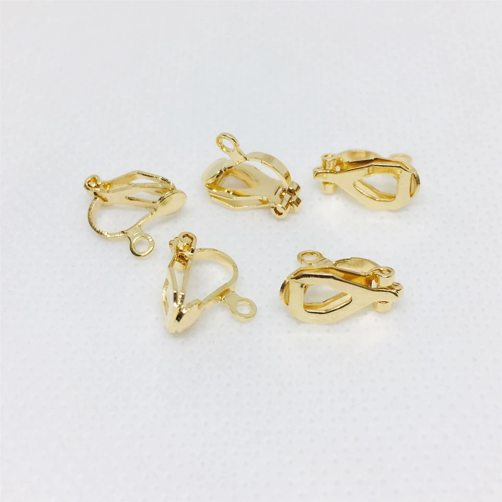 Copper Alloy Triangle Ear Clip Converters Non-Pierced Earring Findings For DIY Jewelry Making Gold Silver Rose Gold Plated