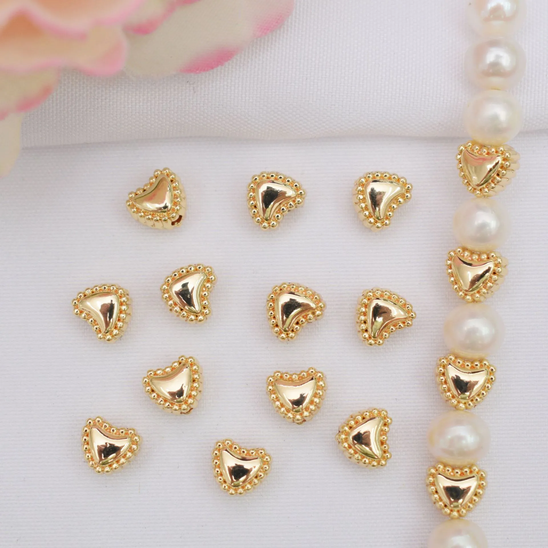 Hart Tussenkralen Voor Sieraden Maken DIY Armband Ketting Legering Kralen Met 14k 18k Goud Verguld Kleurbehoud