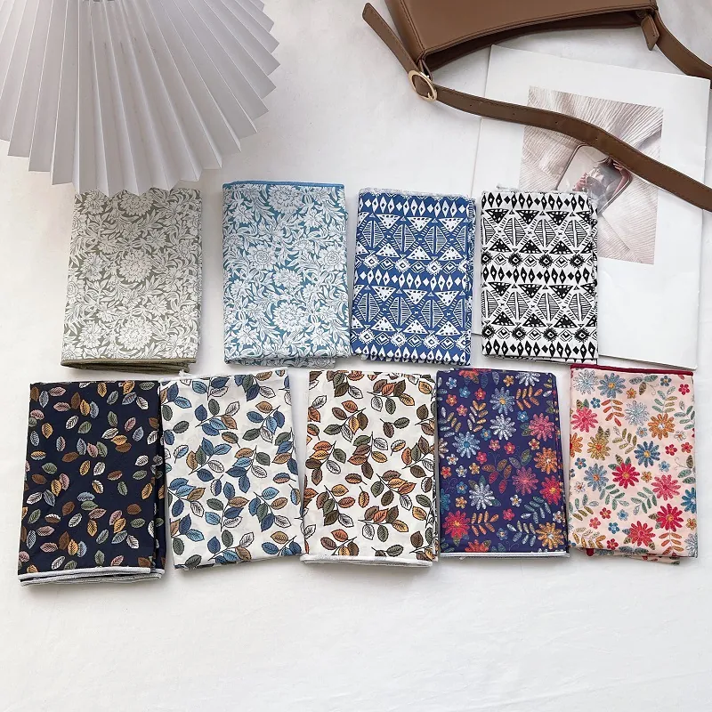 Écharpe Carrée en Coton Floral Coréen Bandeau Mode Foulard Style Pastoral Accessoires Cheveux Pour Femmes Accessoire Photo