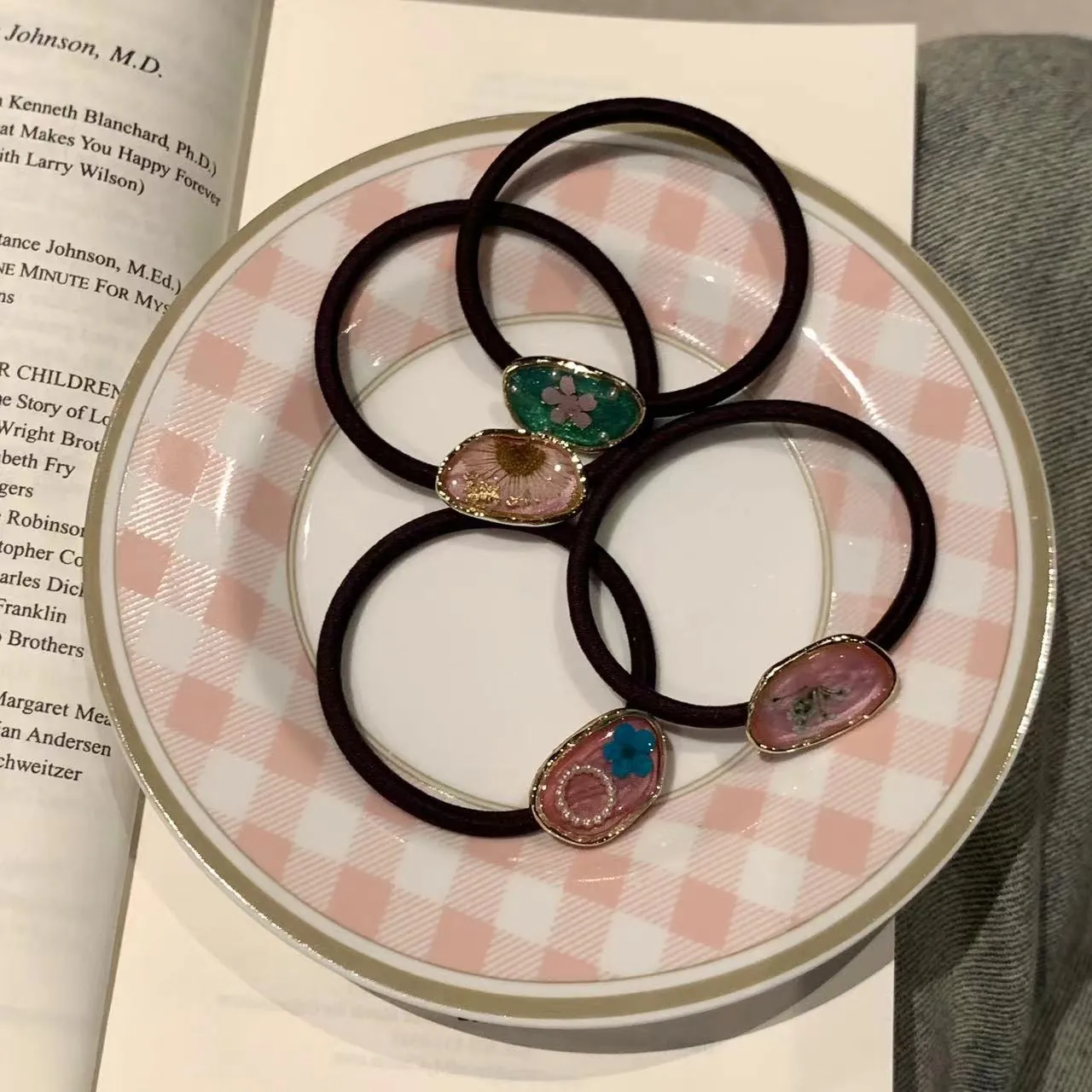 Rosa Blumen Haargummis Süß Wald Stil Harz Sonnenblume Haarseil Für Damen Mädchen Pferdeschwanz Halter Haarschmuck