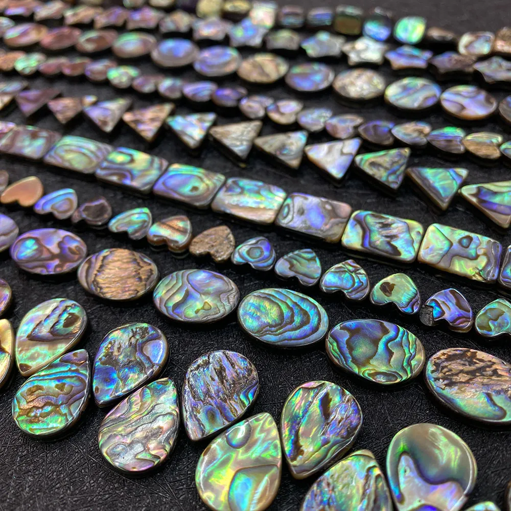 Natuurlijke Abalone Schelp Kralen Iriskorend Losse Kralen Voor Sieraden Maken Waterdruppel Hart Rond Ovaal DIY Accessoires
