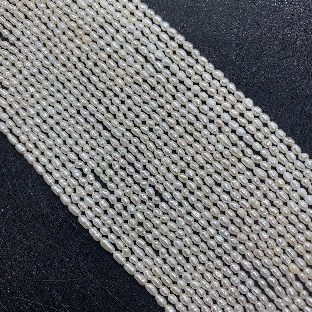 Perles d'Eau Douce Naturelles Forme de Riz Grade A AA Blanc Rose Mauve Perles en Vrac Pour Accessoires Bijoux DIY