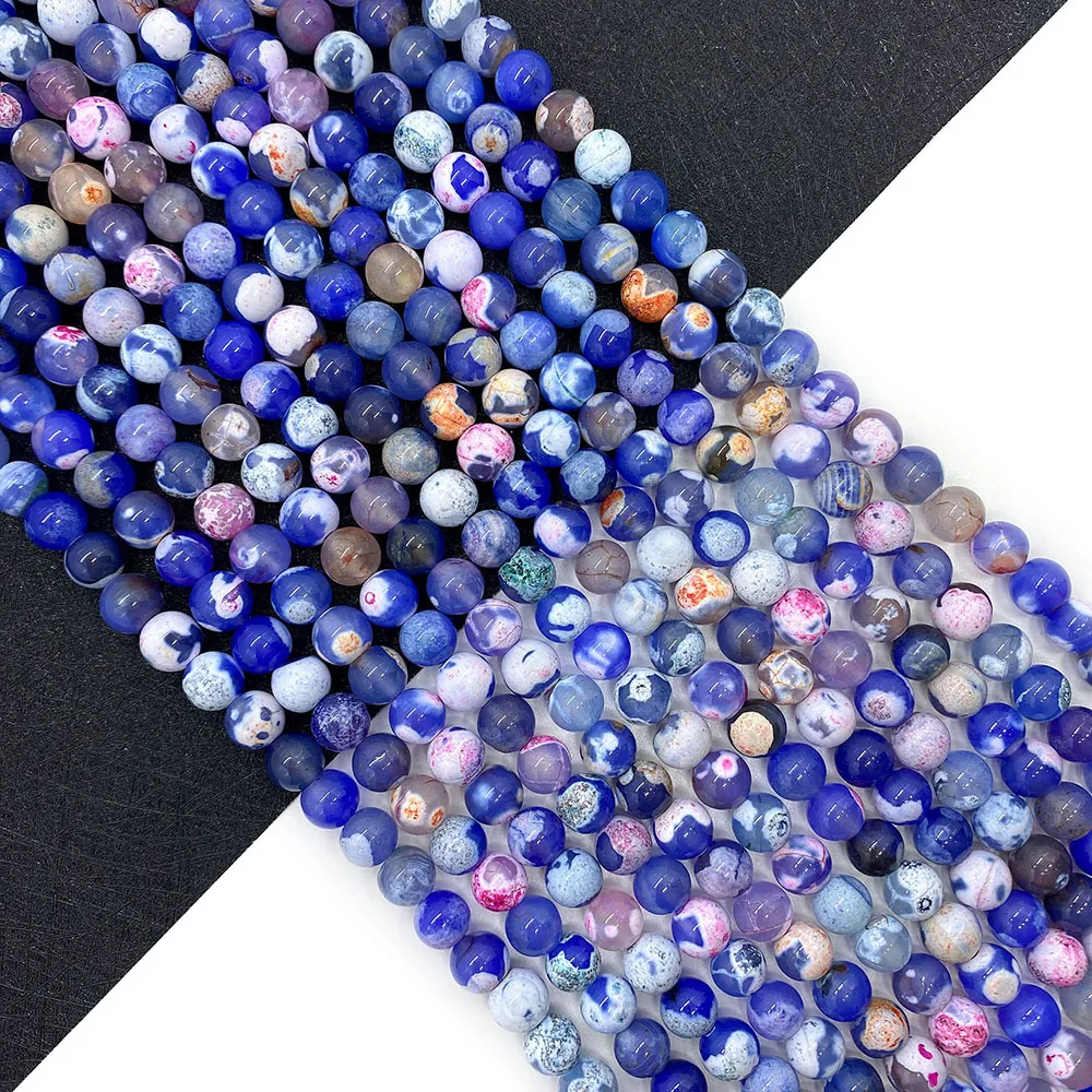 Natuursteen Ronde Agaat Kralen Tweekleurig Drakenader Losse Kralen Voor Sieraden Maken DIY Halsketting Armband Knutselaccessoire
