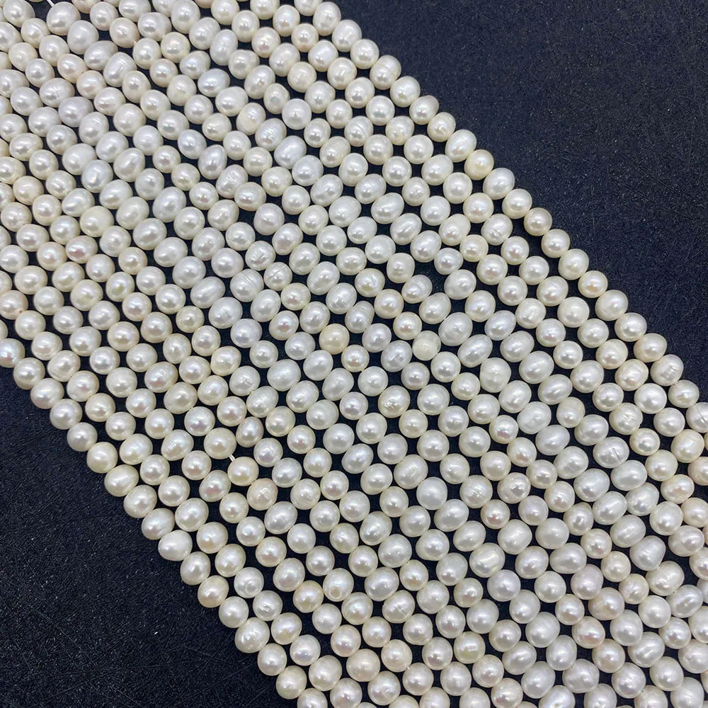 Natural Freshwater Pearl Beads Irregular Baroque Near Round Loose Pearls Strand For DIY Jewelry Necklace Bracelet Making
