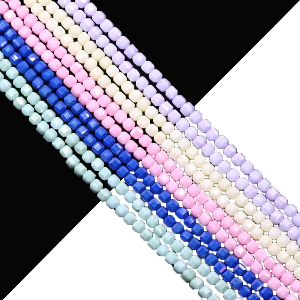 Cuentas de Piedra Natural Facetadas Cuadradas Forma Terrón de Azúcar Turquesa Sintética Cuentas Espaciadoras Sueltas para Hacer Joyas DIY Collar Pulsera