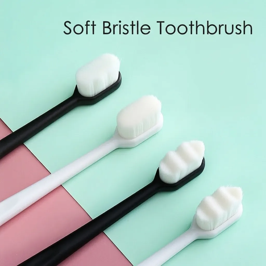 Spazzolino da Denti a Setole Morbide Cura Orale Nano Micro Setole Sottili Spazzolino per Gengive Sensibili Pulizia Quotidiana Strumento Portatile