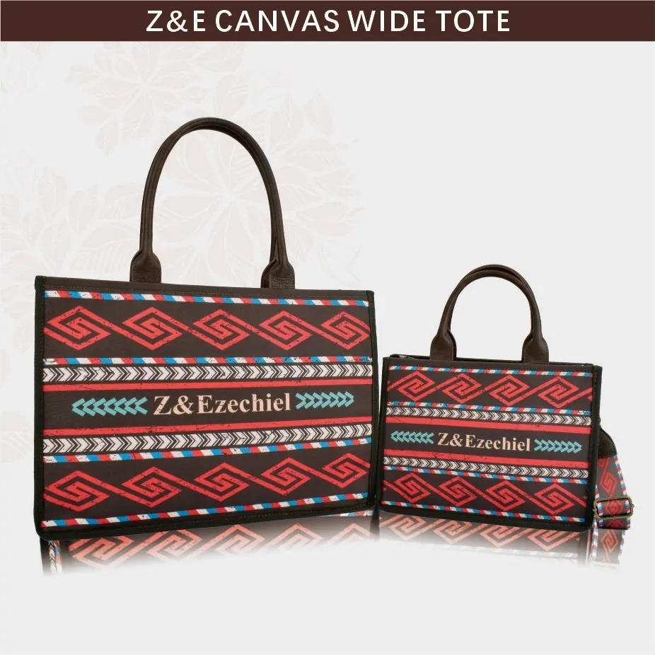 Women Bohemian Ethnic Canvas Tote Bag Southwestern Geometric Pattern Large Capacity Shoulder Bag With Adjustable Strap