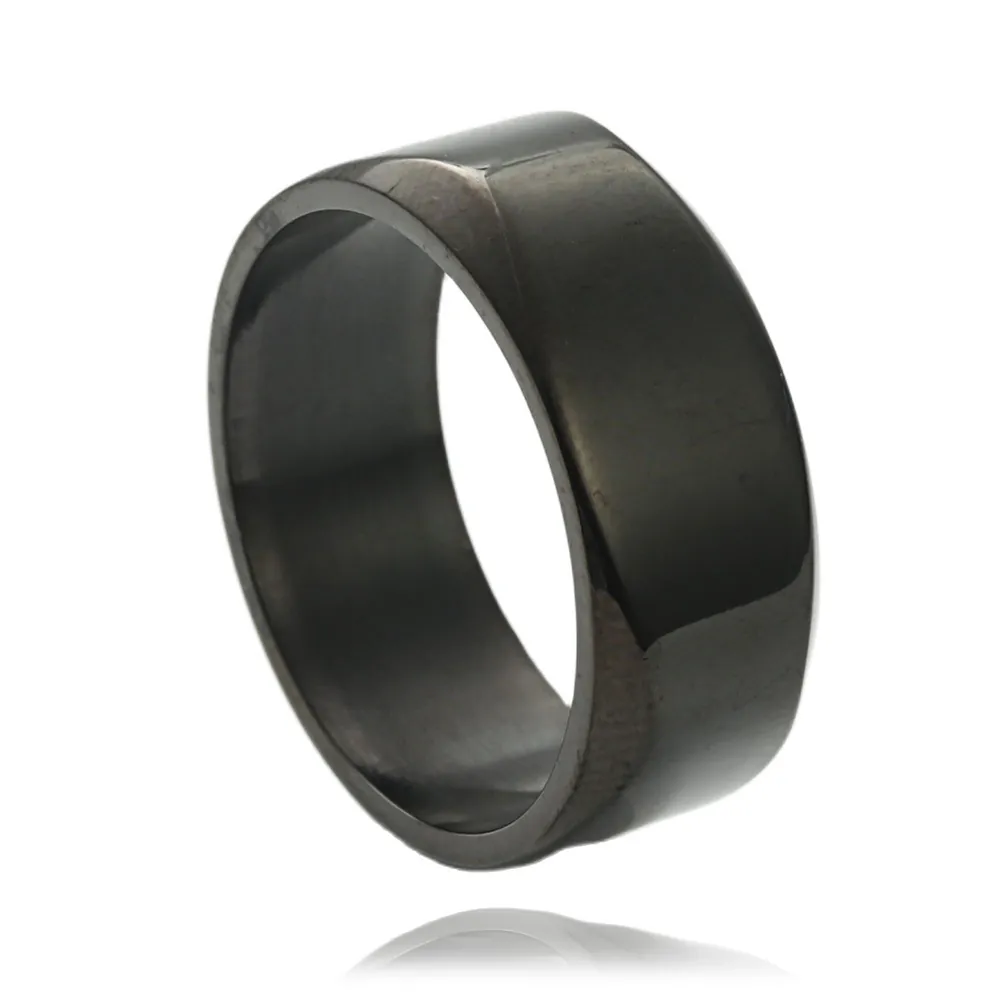 Bague Anneau en Acier Inoxydable Minimaliste Pour Hommes Femmes Acier au Titane 316 Poli Punk Vintage Bijoux Argent Noir