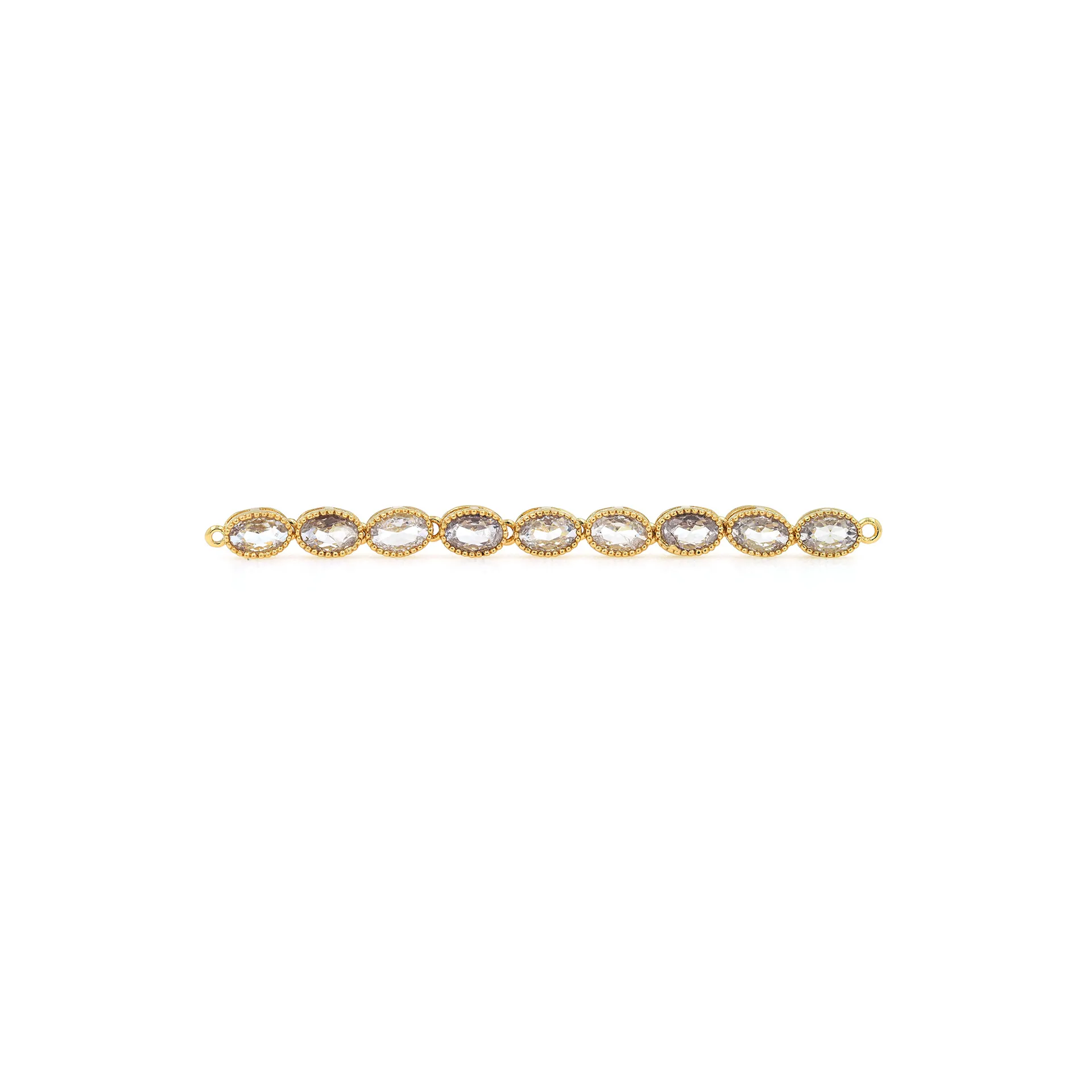 18K Vergoldeter Kupfer Ovaler Zirkonia Stabverbinder Glieder Für DIY Schmuckherstellung Armband Halskette Zubehör Elegante Fundstücke