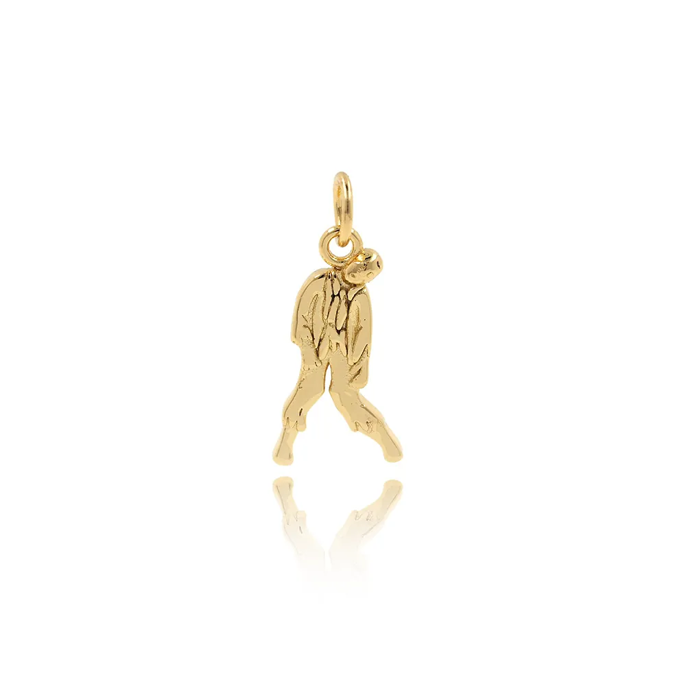 Gothic Zombie Pendant Copper Zirconia Gold Plated Charm For DIY Necklace Bracelet Making Men Hip Hop Punk Jewelry Accessories