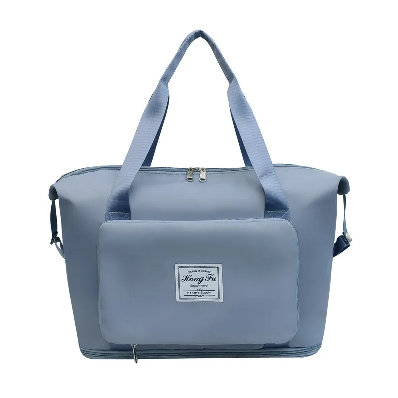 Large Capacity Travel Bag Waterproof Foldable Duffel Bag Gym Bag Weekend Luggage Bag With Wet Dry Separation For Women Men