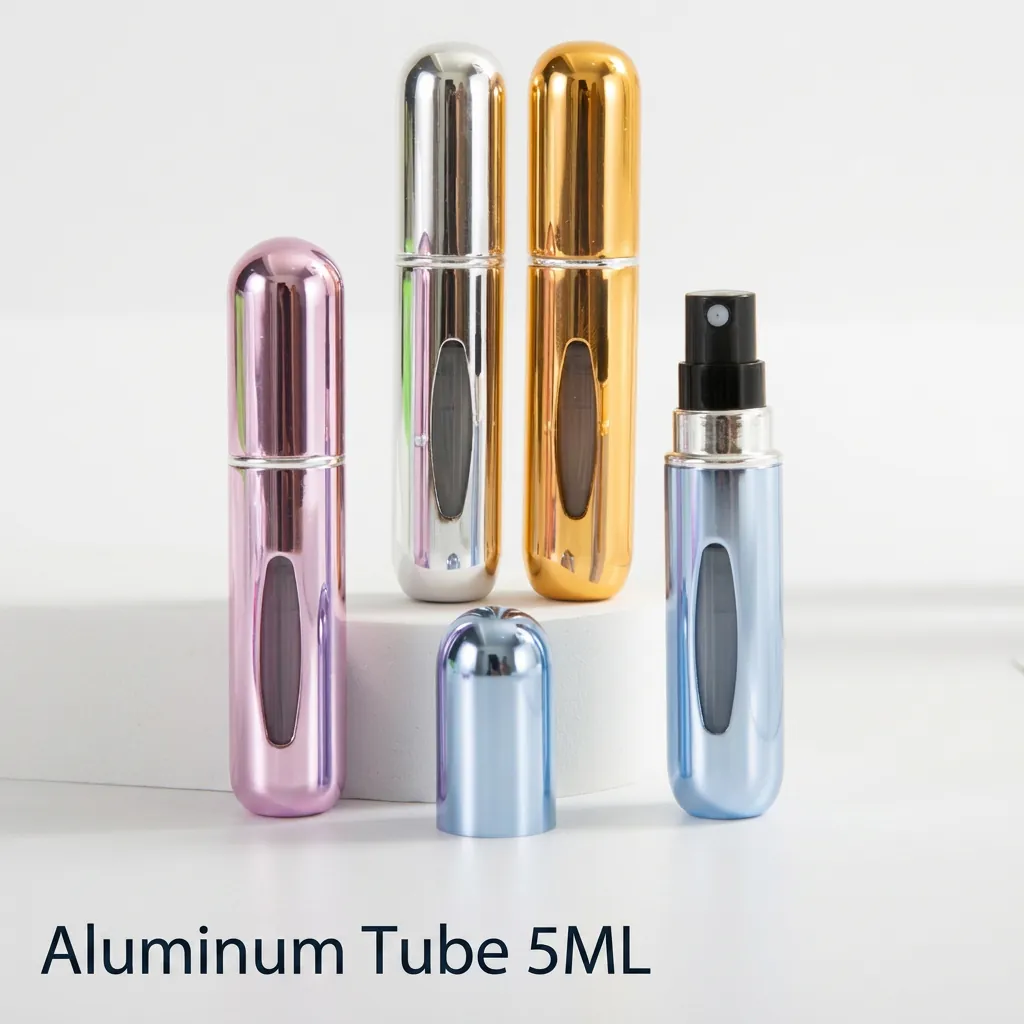 Portable Perfume Atomizer Refillable Spray Bottle Aluminum Bottom Fill Travel Fragrance Dispenser Empty Clear Window
