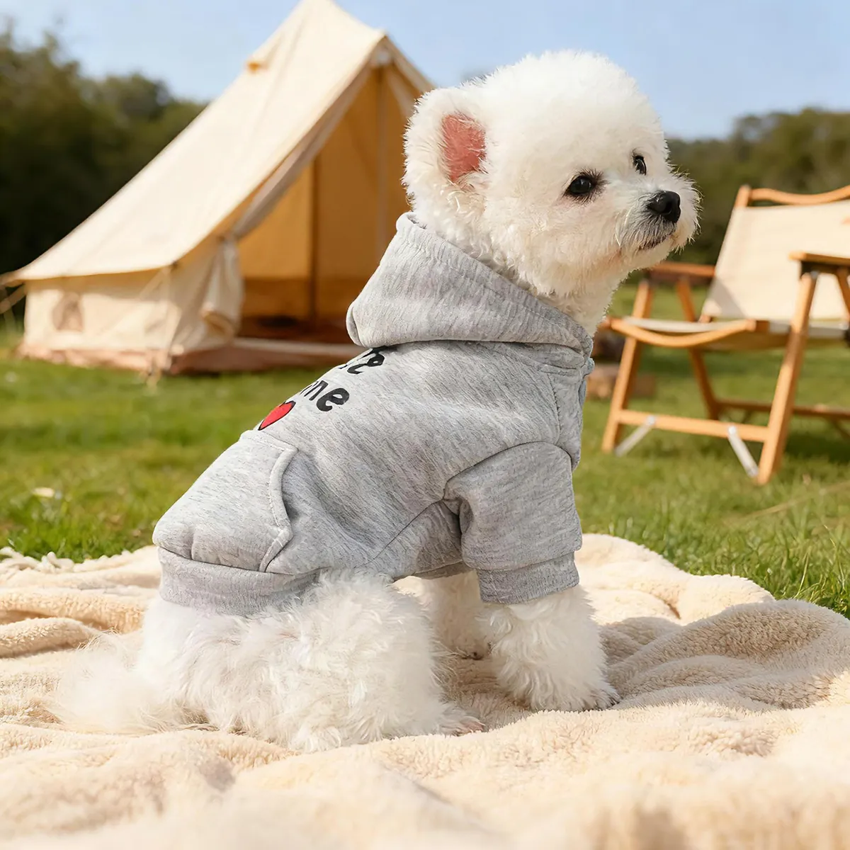 Sudadera con Capucha para Mascotas de San Valentín para Perros Pequeños Gatos Ropa de Poliéster para Cachorros Con Bordado de Letras de Corazón Anillo en D Bolsillo Invierno Cálido Sudadera Casual para Gatos Perros